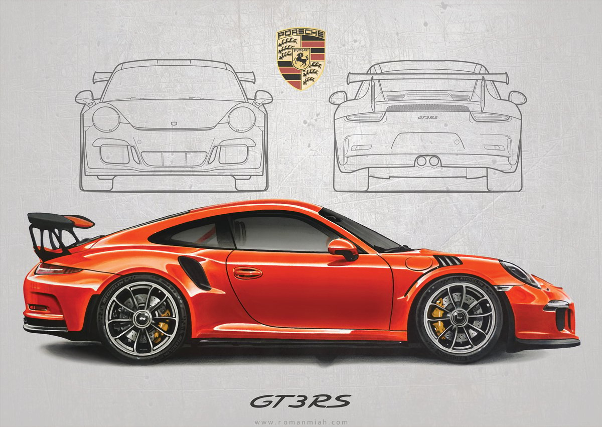 Porsche 911 gt3 RS drawing